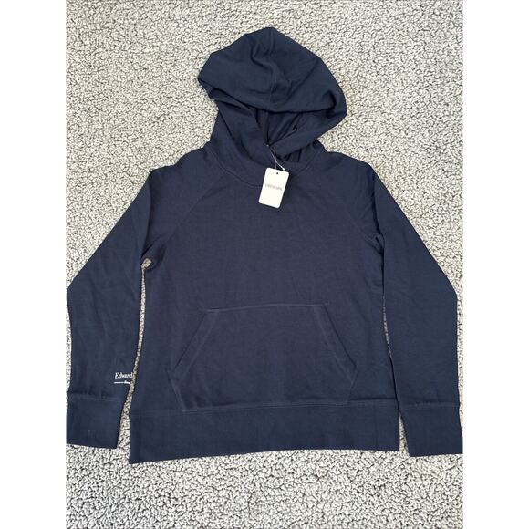 Trimark Sz M Edward Jones Fleece Pullover Hoodie Kangaroo Pocket Thumb Hole Blue - Picture 1 of 14